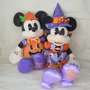Disney Halloween Mickey and Minnie Plush Set
